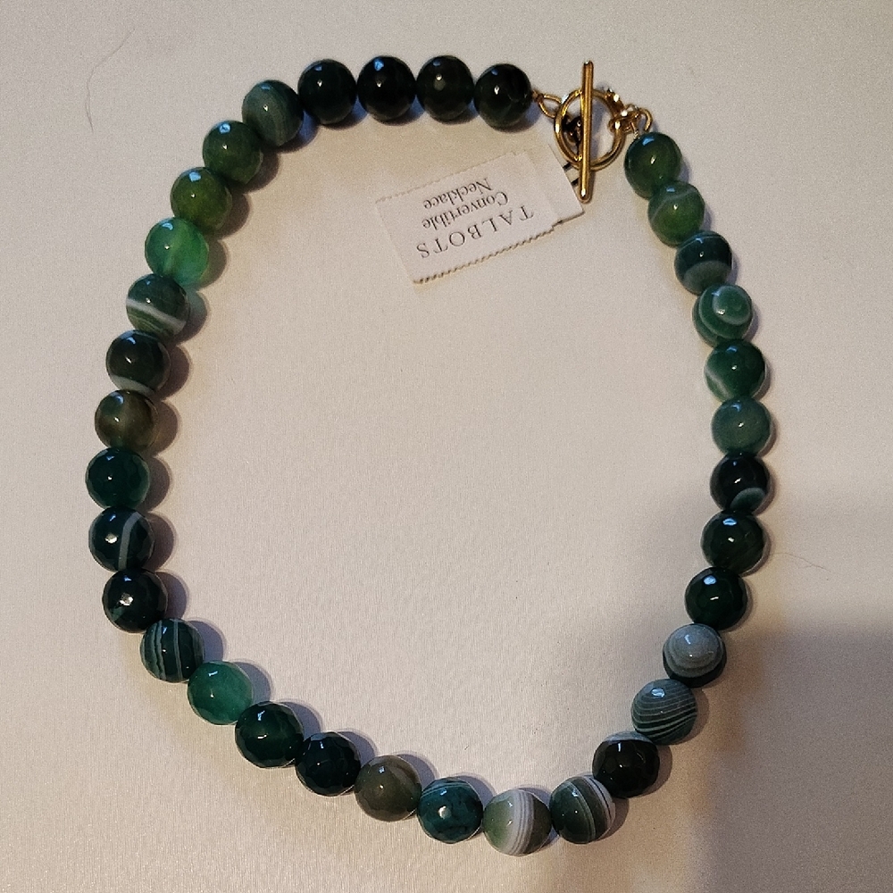 Talbots Multi-Green Beaded Necklace